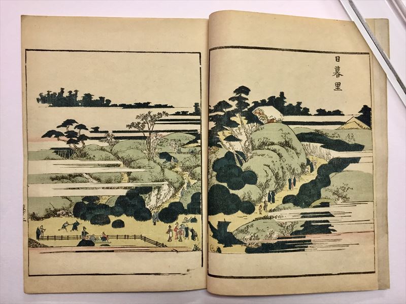 葛飾北斎画　絵本「東都名所図絵」　江戸版の越前和紙複製　全11点（表紙とも） 葛飾北斎画 絵本「東都名所図絵」 江戸版の越前和紙複製 全11点